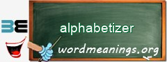 WordMeaning blackboard for alphabetizer